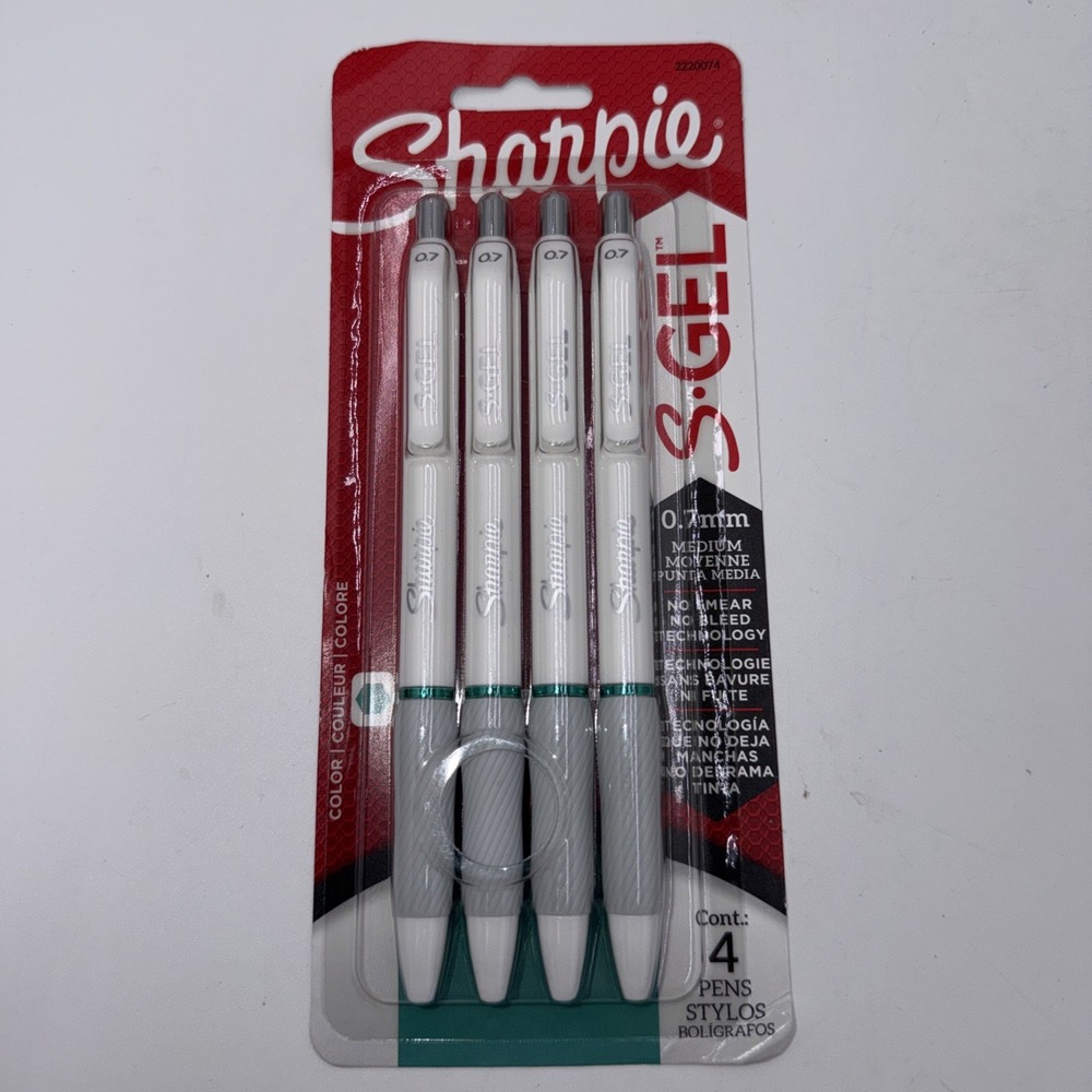 Sharpie S·Gel - 0.7mm Gel Pens 4Pack – Turquoise Ink Soft Grip Smooth Writing‎